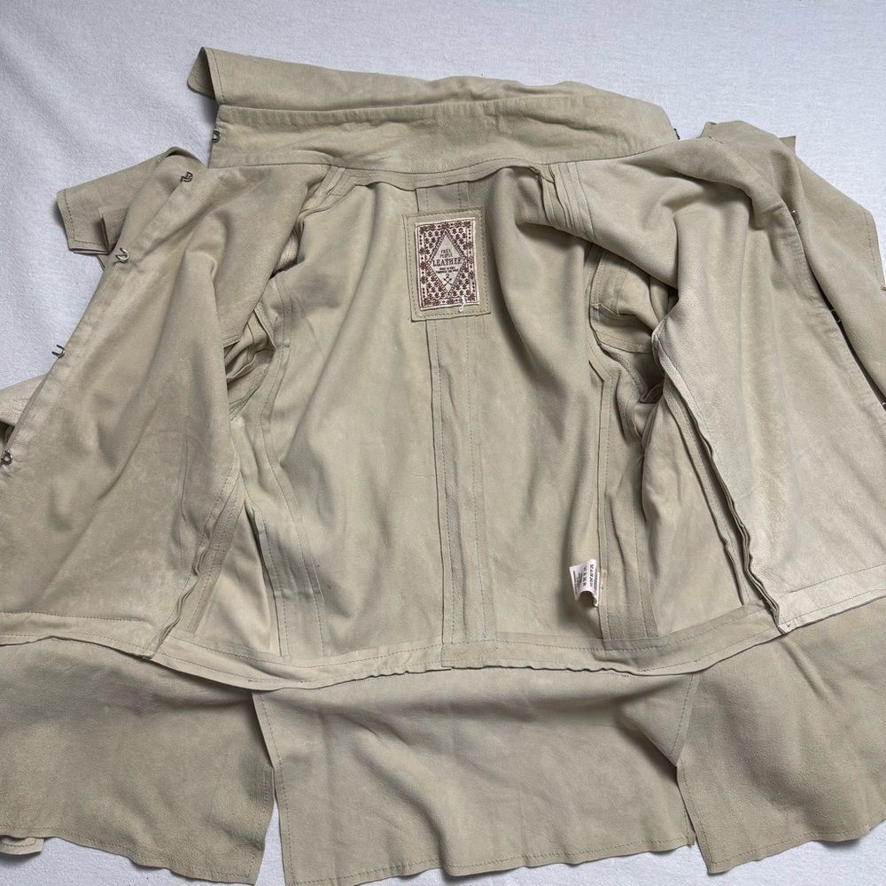 Free People Goat Suede Jacket Draped Lapel Boho Moto Size 2 - Picture 15 of 15